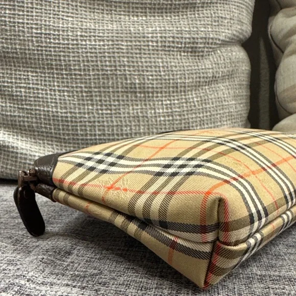 Burberry Beige and Brown Check Toiletry Bag